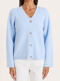 Blue Knitted Long Sleeve Cardigan