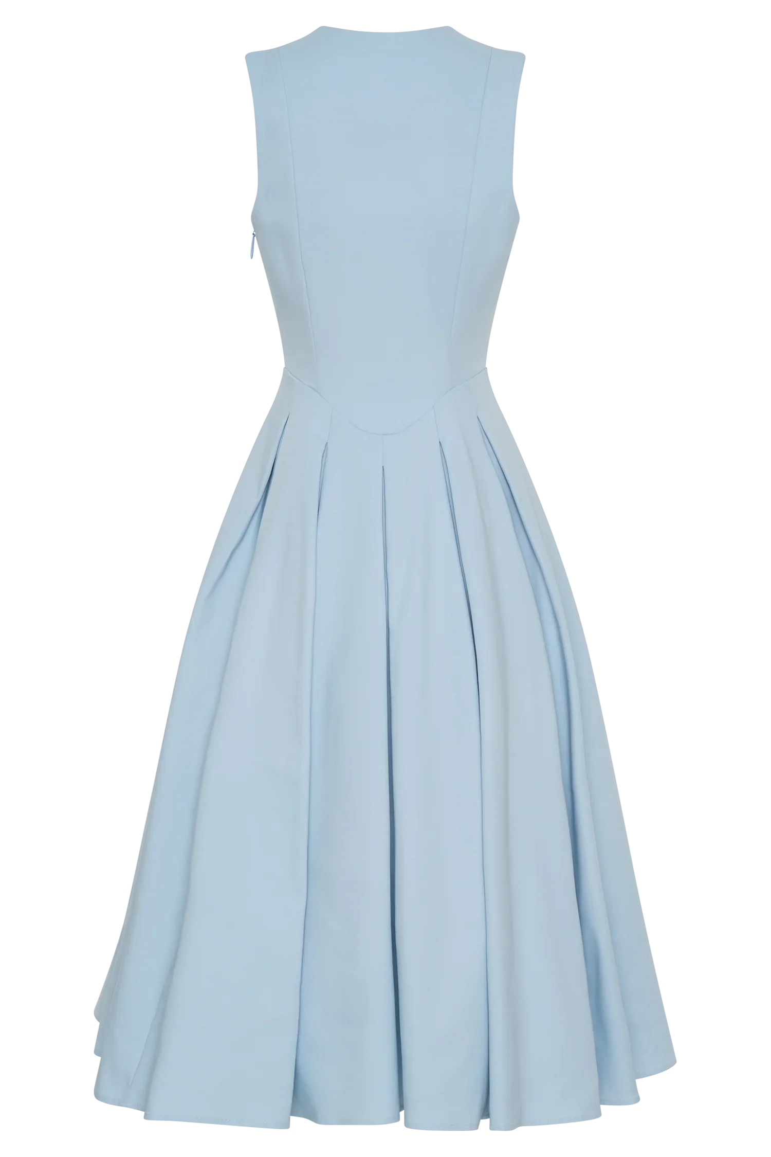 Keely Cotton Sleeveless Midi Dress Sky Blue