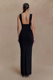 Jaylen Bandage Knit Maxi Dress Black