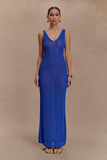 Ari Tape Yarn Knit Maxi Dress Cobalt Blue