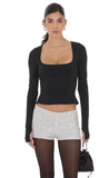 Open Back Twist Top in Black