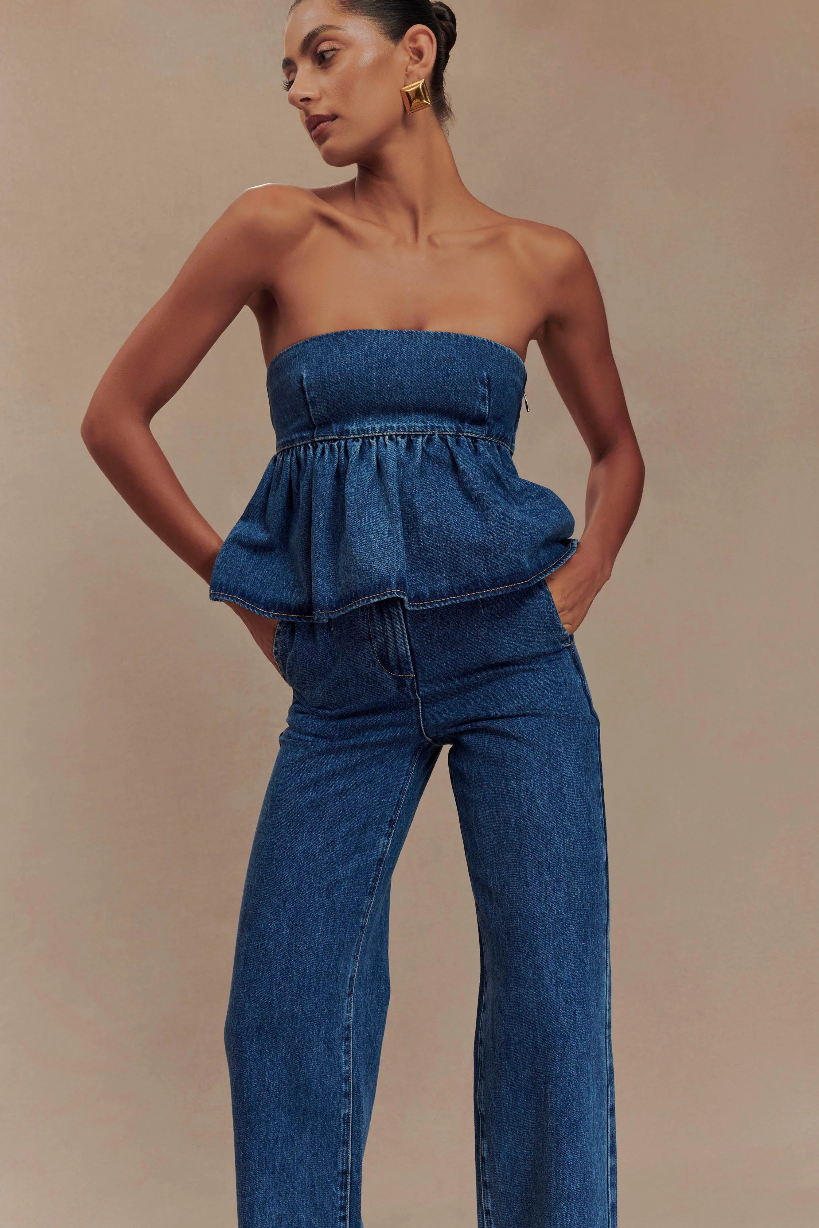 Rayne Wide Leg Denim Jeans 90S Blue