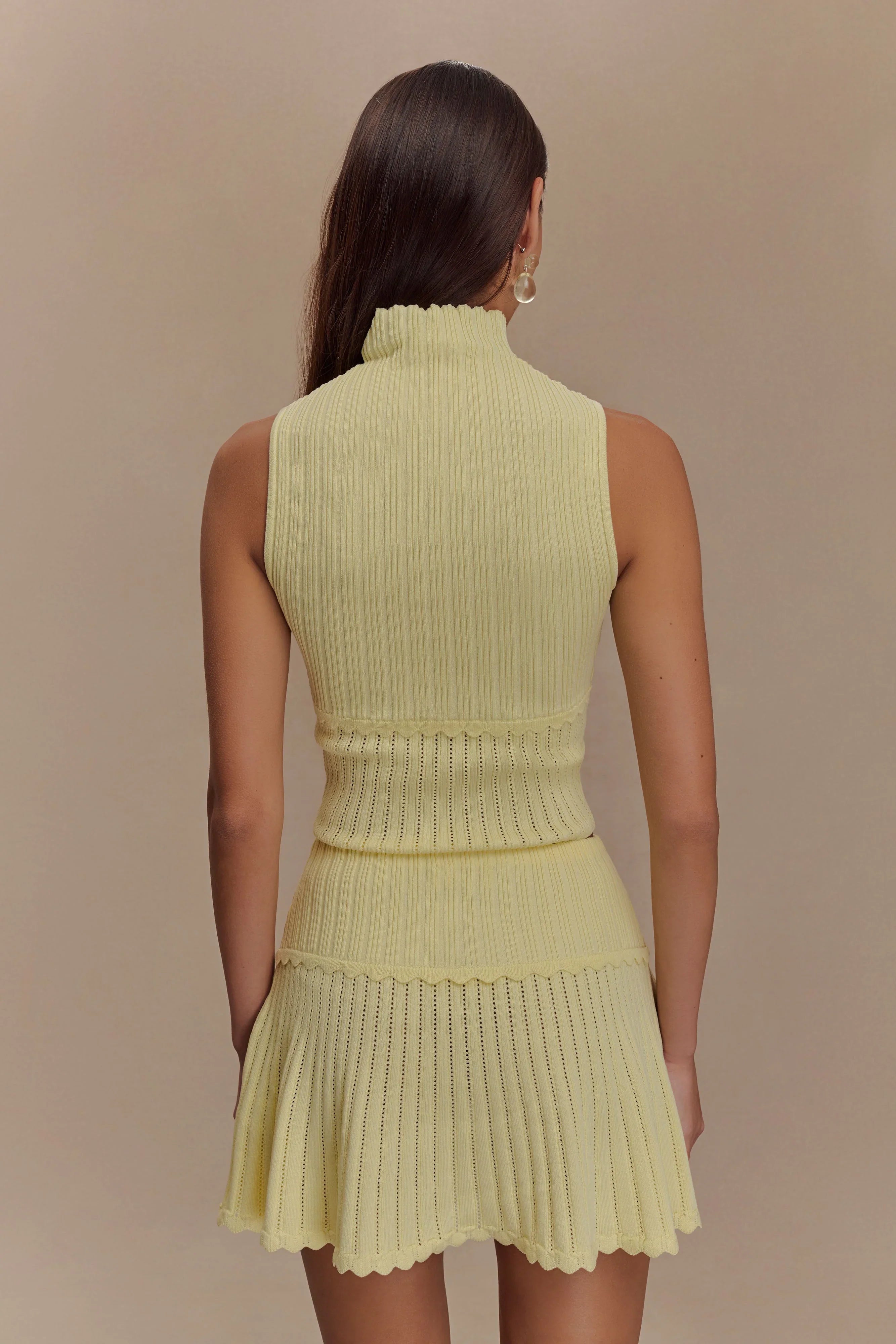 Indy Pointelle Knit Top Lemon