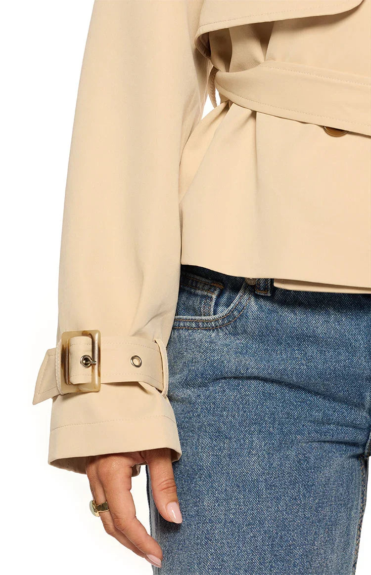 Wilda Cream Cropped Trench Coat PRE ORDER