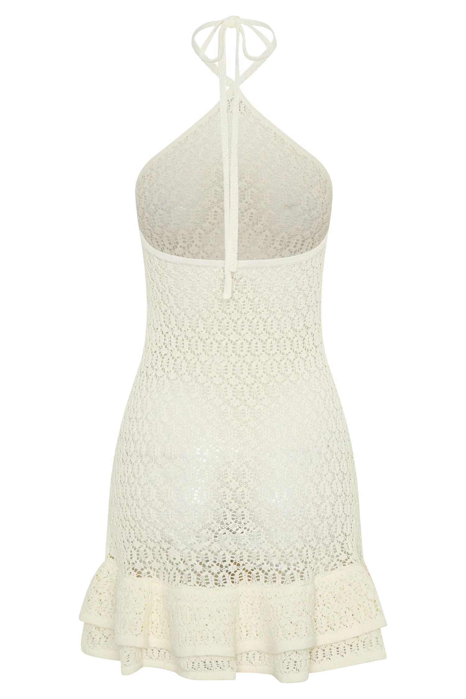 Carrisa Crochet Knit Mini Dress White