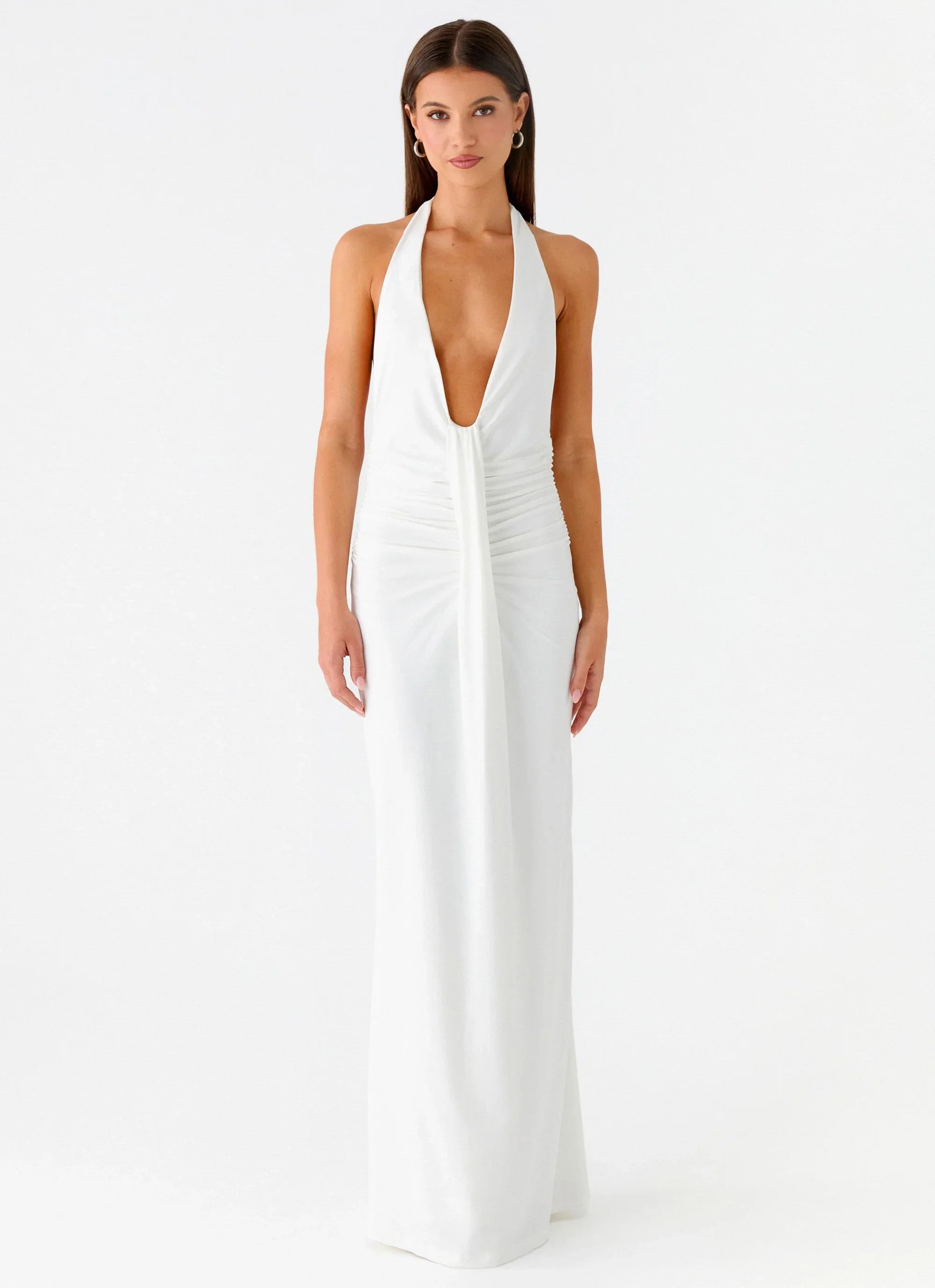 Cheyenne Halter Neck Maxi Dress Ivory