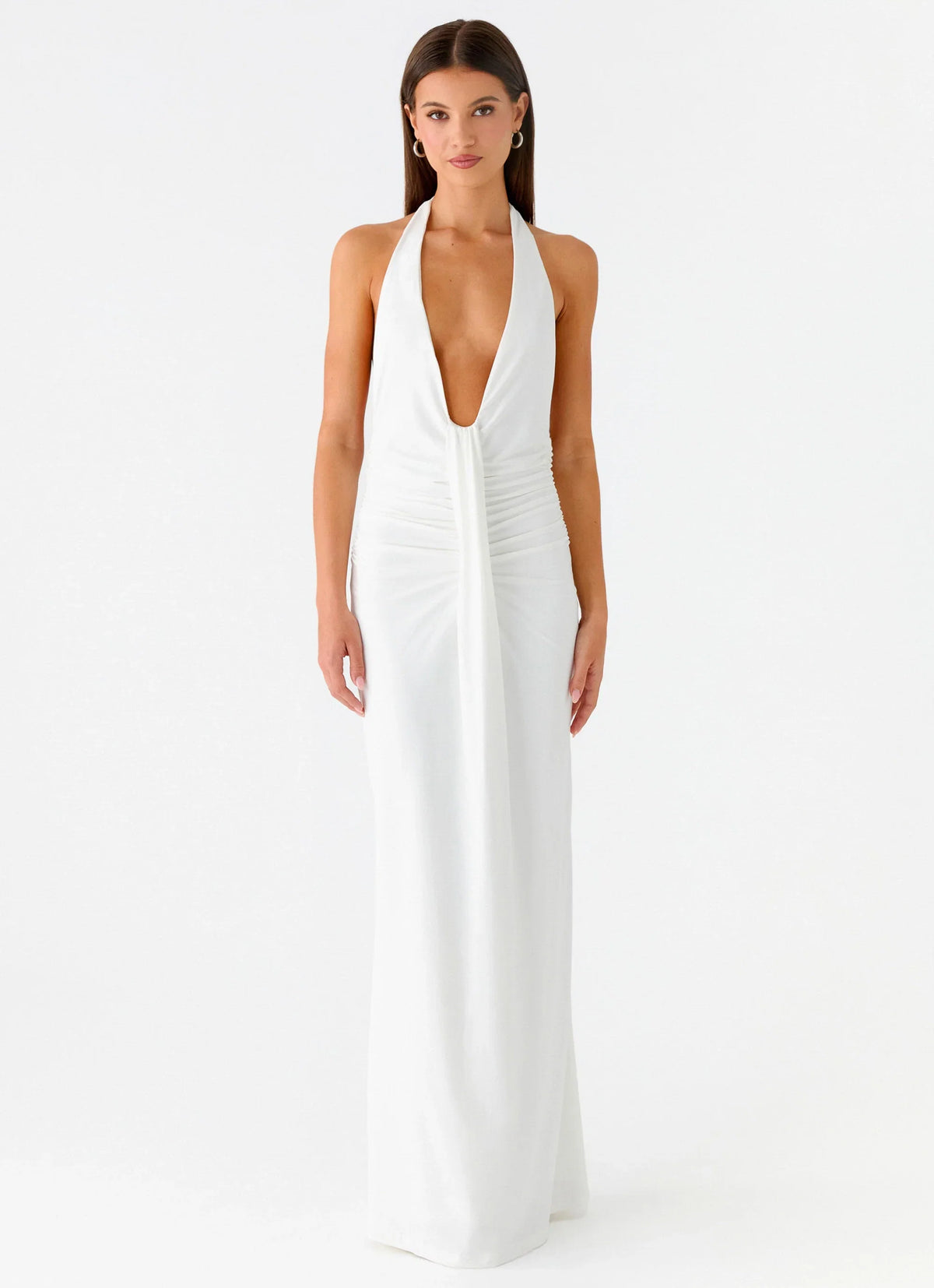 Cheyenne Halter Neck Maxi Dress Ivory