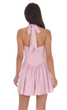 Pinstripe Halter A line Dress in Pink