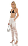 Rhinestone Pants in White