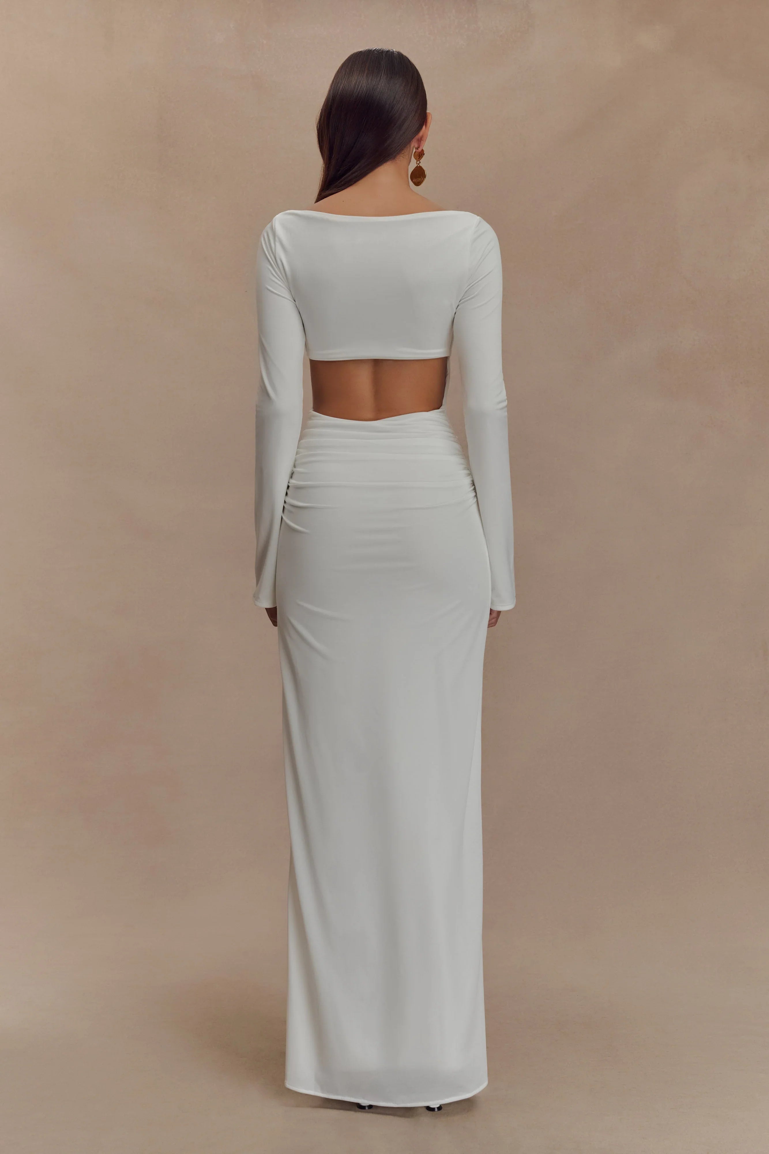 Vienna Slinky Cut Out Maxi Dress White