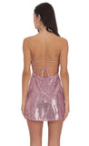 Sequin Strapless Dress in Pink Rose