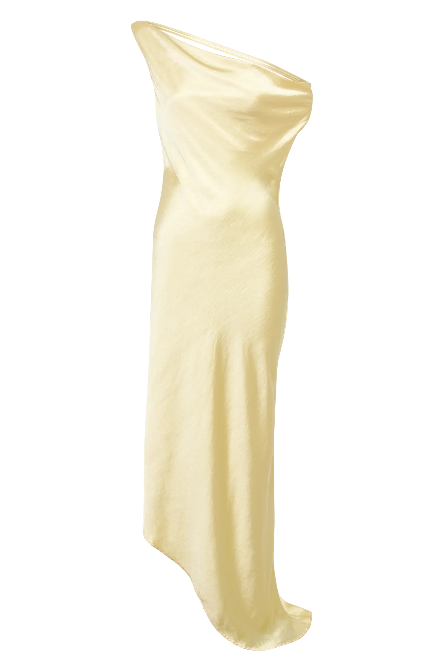 Yvette Slip Maxi Dress With Asymmetrical Hem Butter