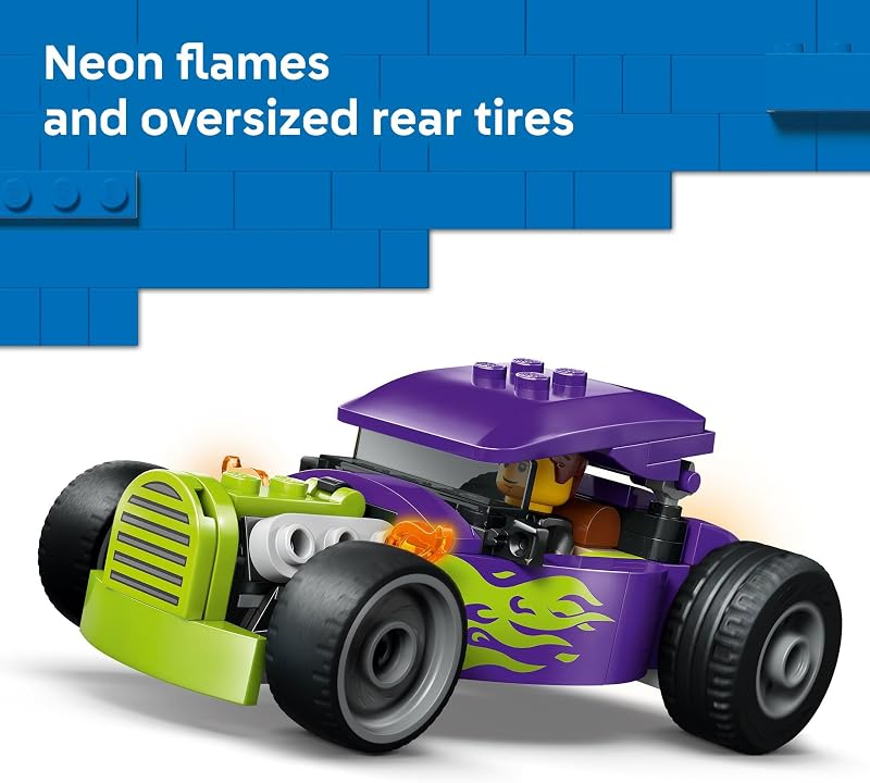 LEGO City Hot Rod Race Car Building Toy for Kids Pretend Play Set for Boys Girls Ages 5 Toy Car W Racecar Driver Minfigure Gift Idea for Birthdays 60485
