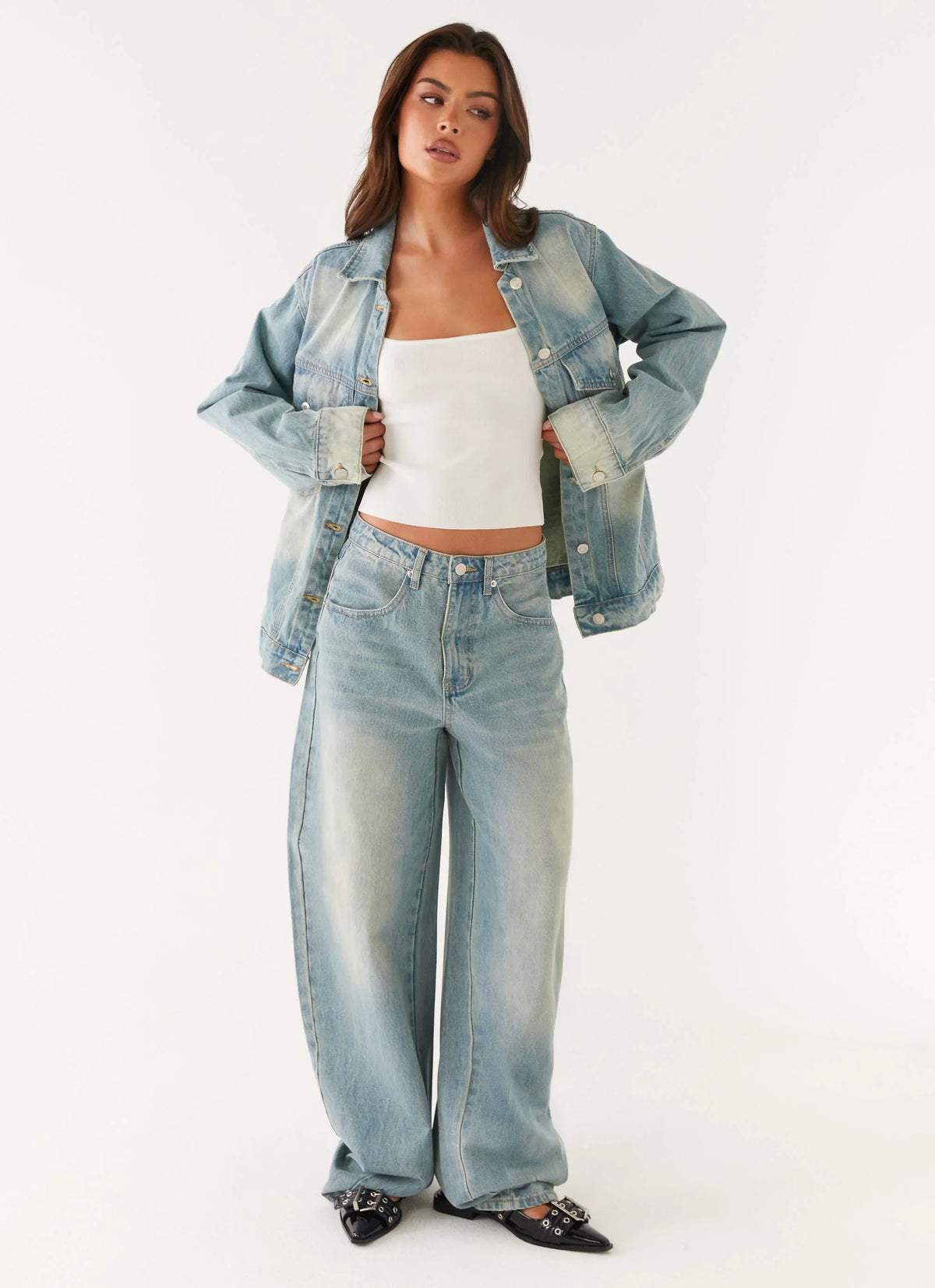 Maxwell Baggy Denim Jeans Washed Blue