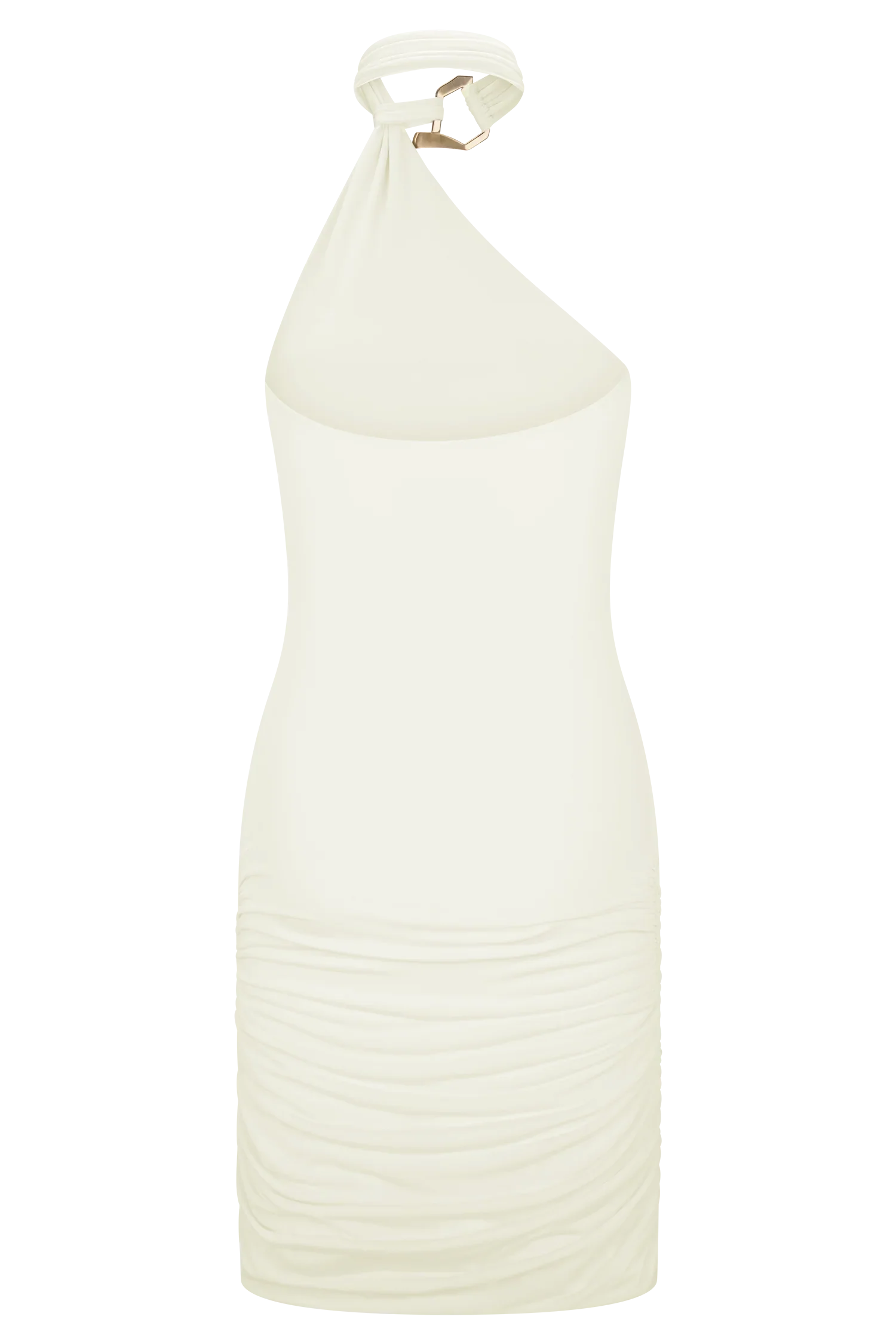 Mariposa Slinky Halter Mini Dress Ivory