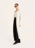 Cream Knitted Button Up Longline Cardigan