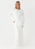 Elmont Long Sleeve Maxi Dress White