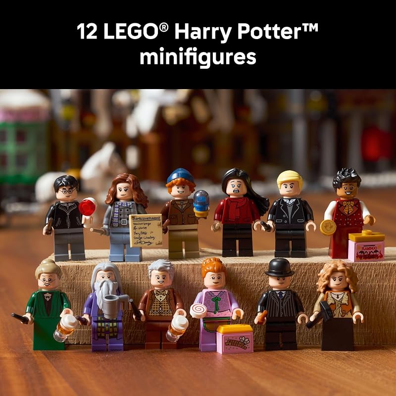 LEGO Harry Potter Hogsmeade Village Collectors Edition Building Set for Adults Ages 18 Craft 7 Iconic Buildings Kit Includes 12 Minifigures Gift Idea for Birthdays and Fans 76457