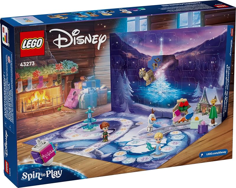 LEGO Disney Frozen Advent Calendar 2025 Kids Toy Holiday Countdown Playset for Boys Girls Ages 5 Ana Elsa Minidolls Buildable Surprises Disney Princess Gift for Christmas 43273