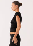 Liana Asymmetrical Top Black