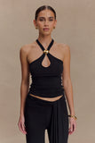 Ramona Modal Tank Top With Hardware Black