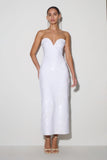 Maisie Strapless Sequin Midi Dress White