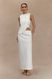 Astrid Suiting Midi Skirt White