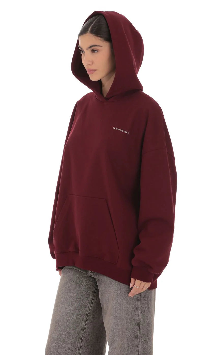 Oversized Lucy Hoodie in Burgundy