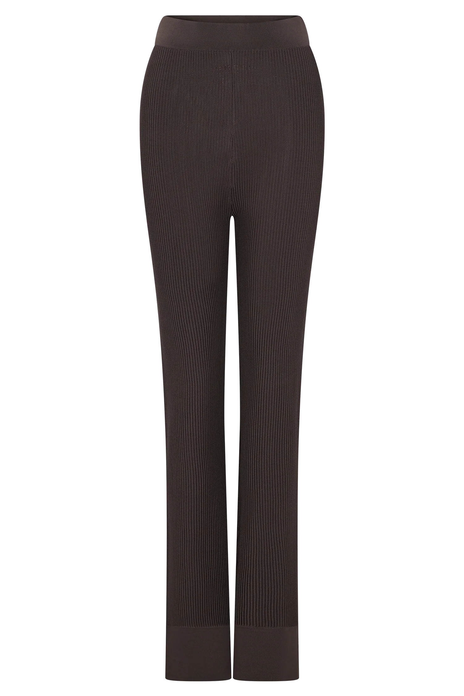 Elodie Ribbed Knit Pants Chocolate