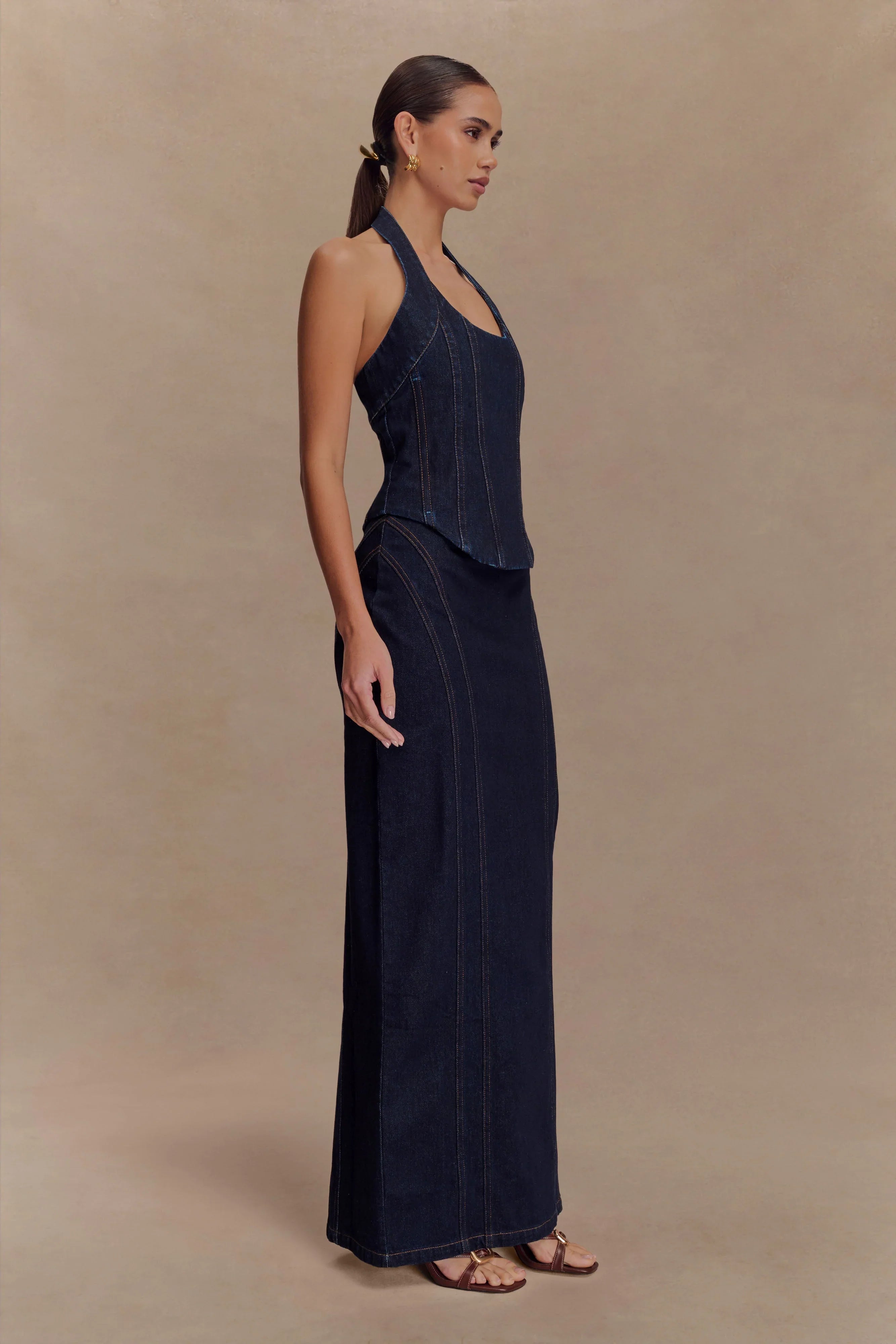 Alma Denim Maxi Skirt Indigo Blue