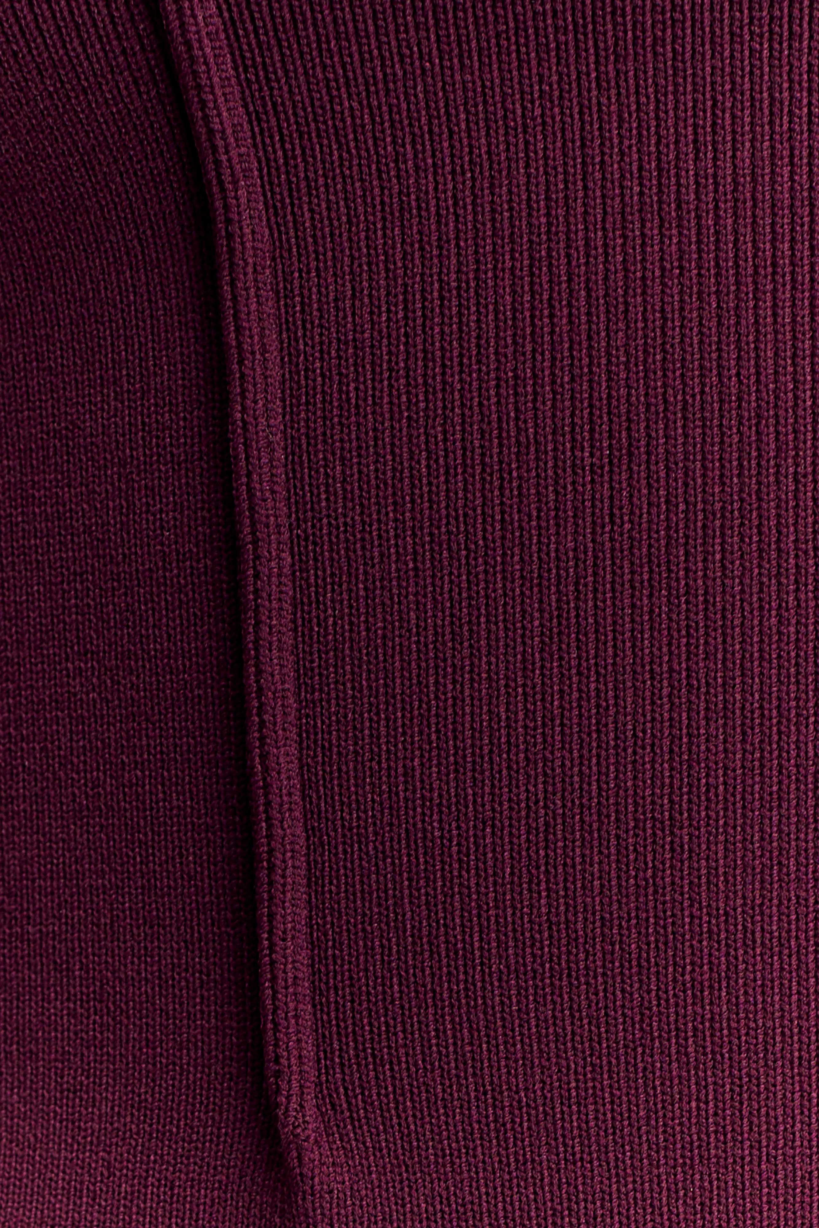 Romaine High Neck Bandage Knit Top Wine