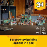LEGO Creator 3 in 1 Haunted Mansion Building Toy for Kids Halloween Building Blocks Learning Toy for Girls Boys Ages 9 Build a Haunted House Train or Ship Gift for Birthdays 31167