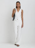 White Linen Tailored Trousers