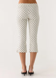 Rue Capri Pants White Polkadot
