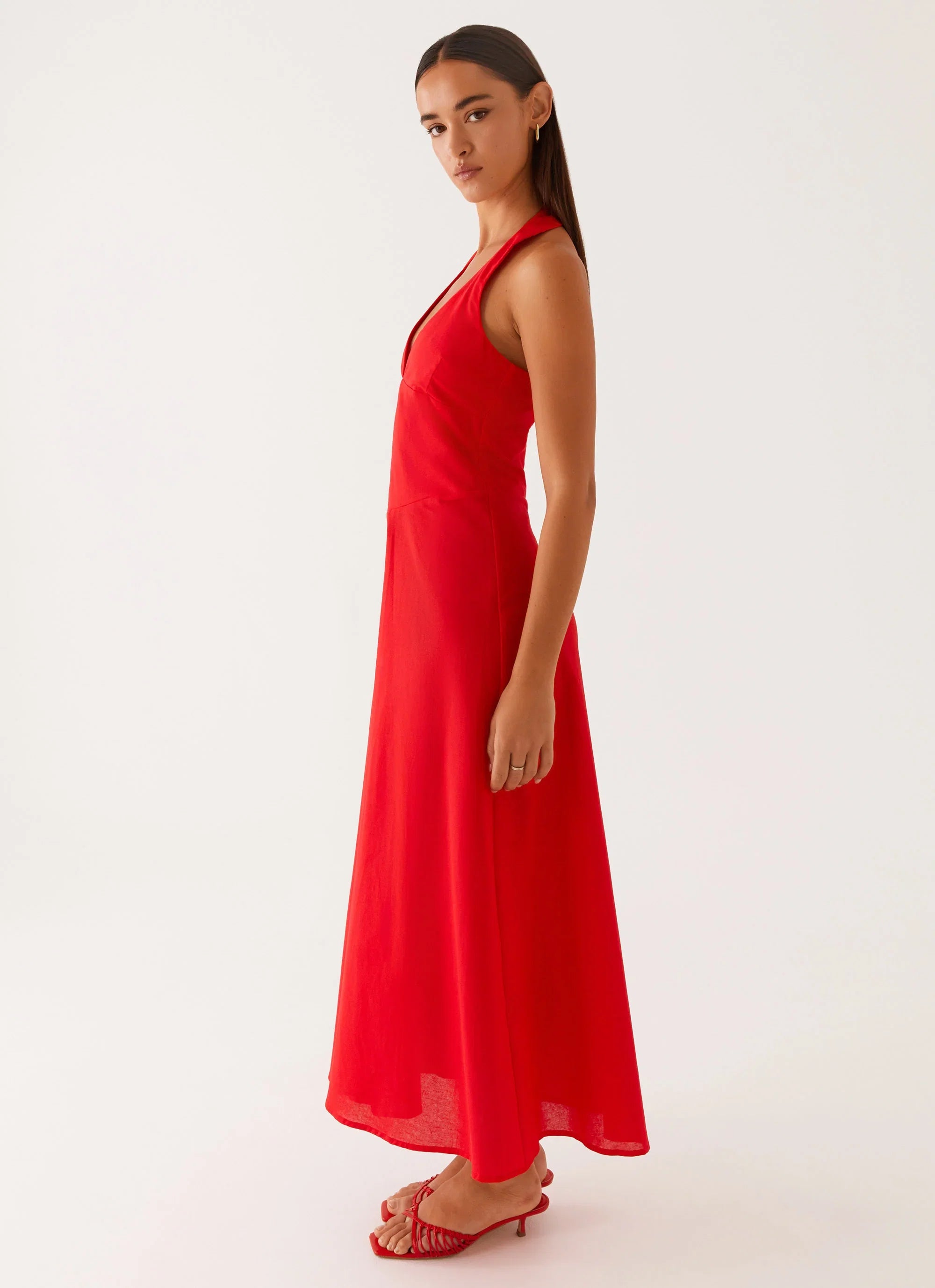 Falling For You Midi Dress Red