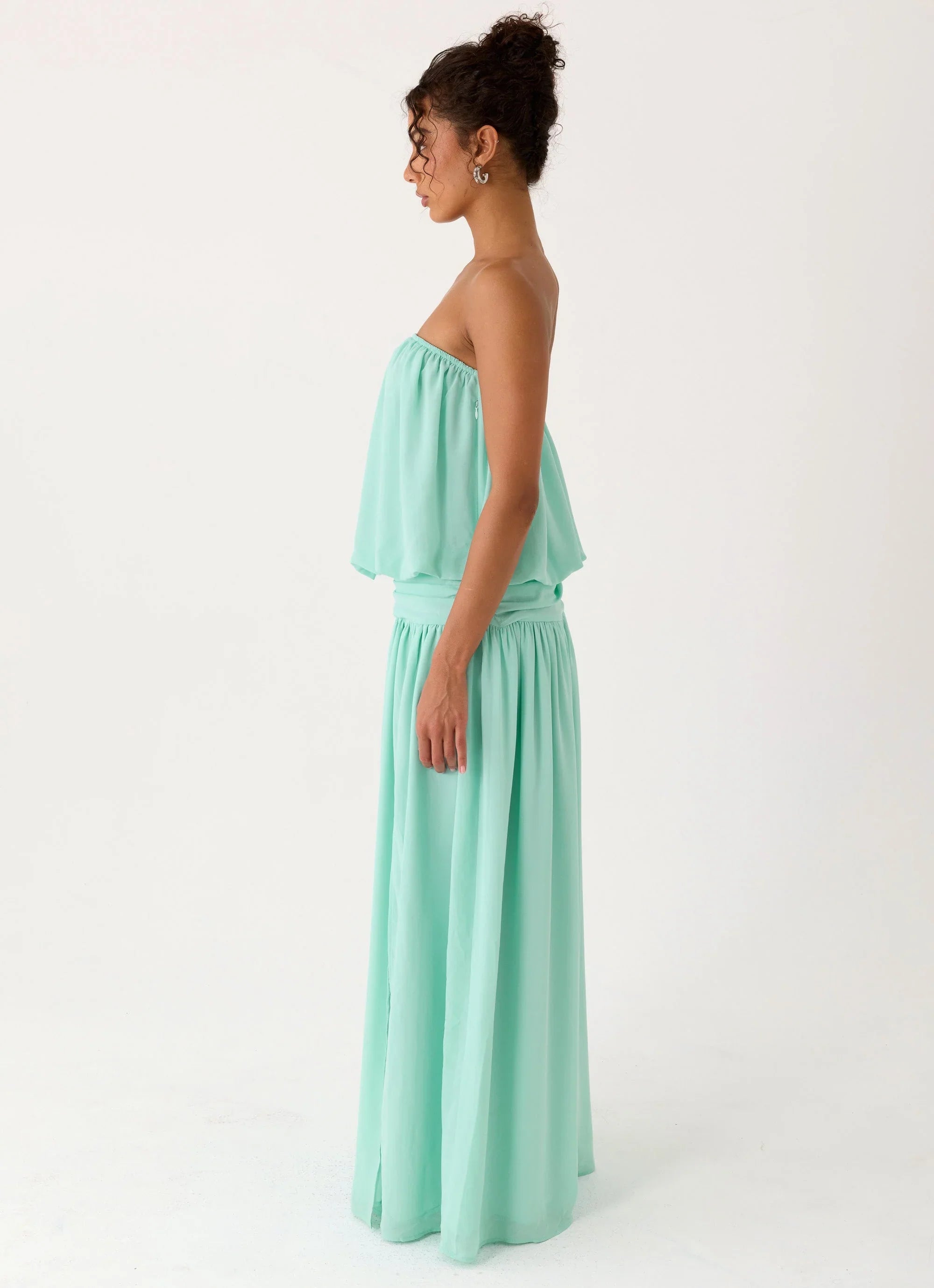 Lioras Strapless Maxi Dress Aqua