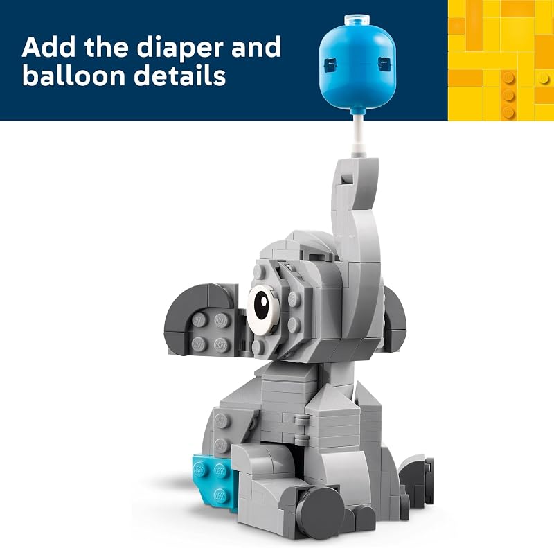 LEGO Baby Elephant in the Sky Building Set for Adults Ages 18 Nursery Decor for New Parents Gift for Baby Showers for a Boy or Girl 40814