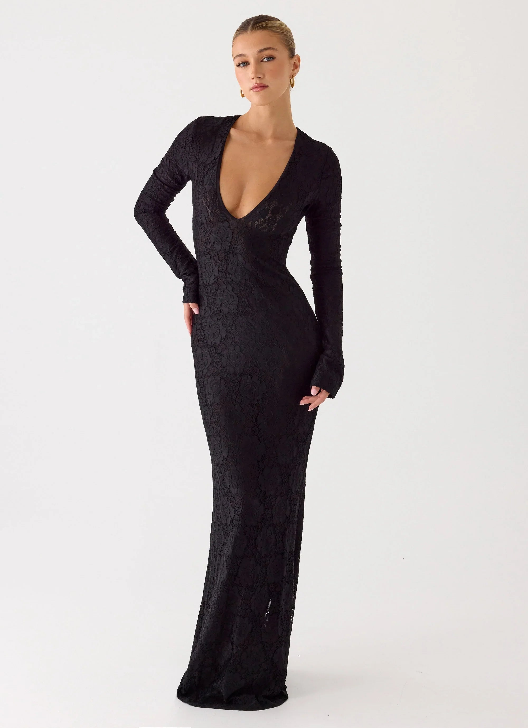 Astoria Long Sleeve Maxi Dress Black