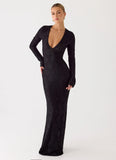 Astoria Long Sleeve Maxi Dress Black