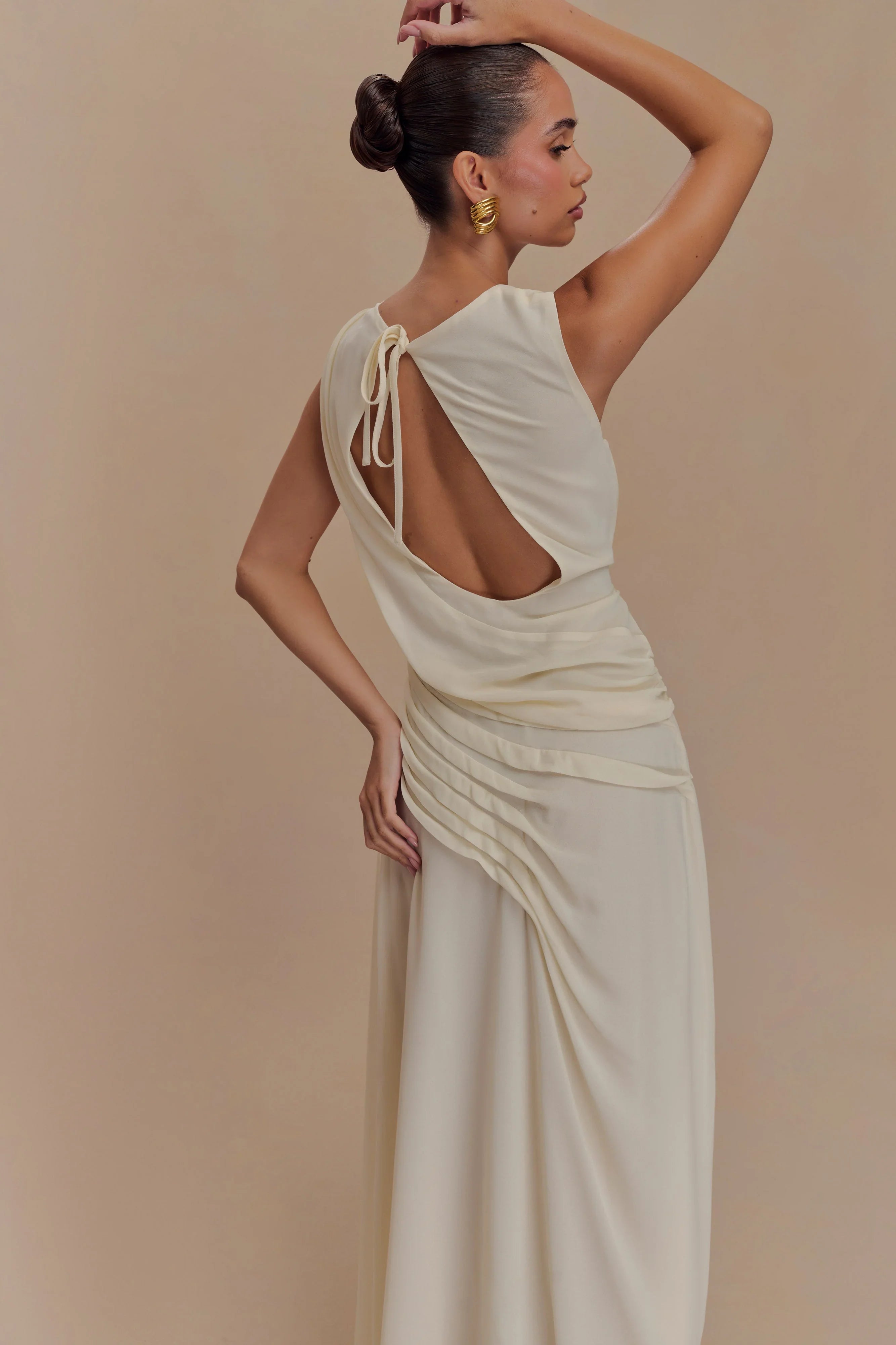 Oria Chiffon Maxi Dress Ivory