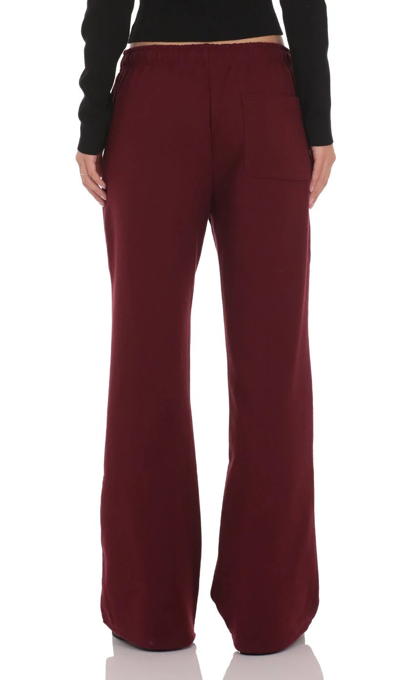 Cinchable Cuff Lucy Sweatpants in Burgundy