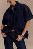 Maya Oversized Denim Shirt Indigo Blue
