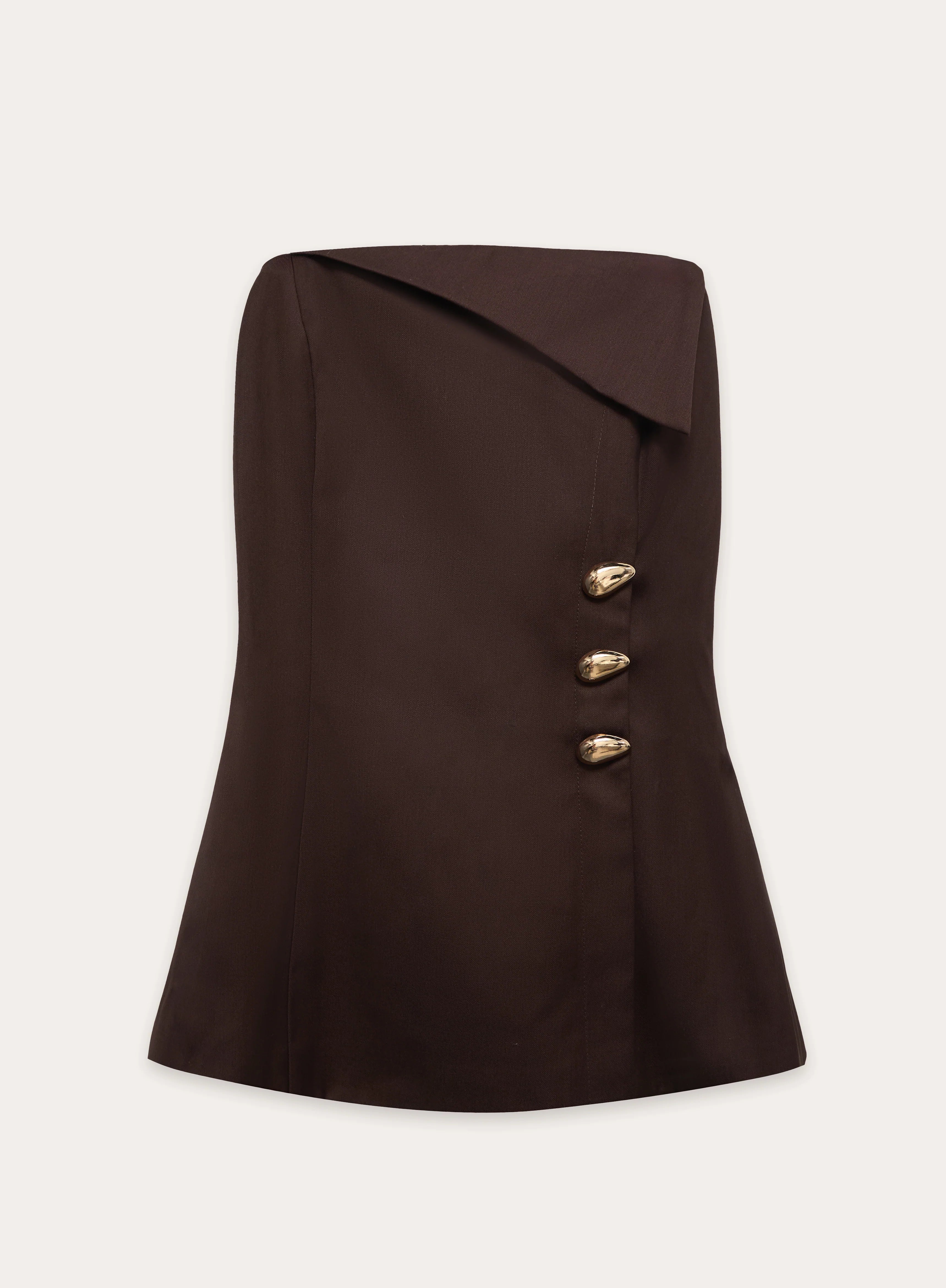 Chocolate Foldover Bandeau Top