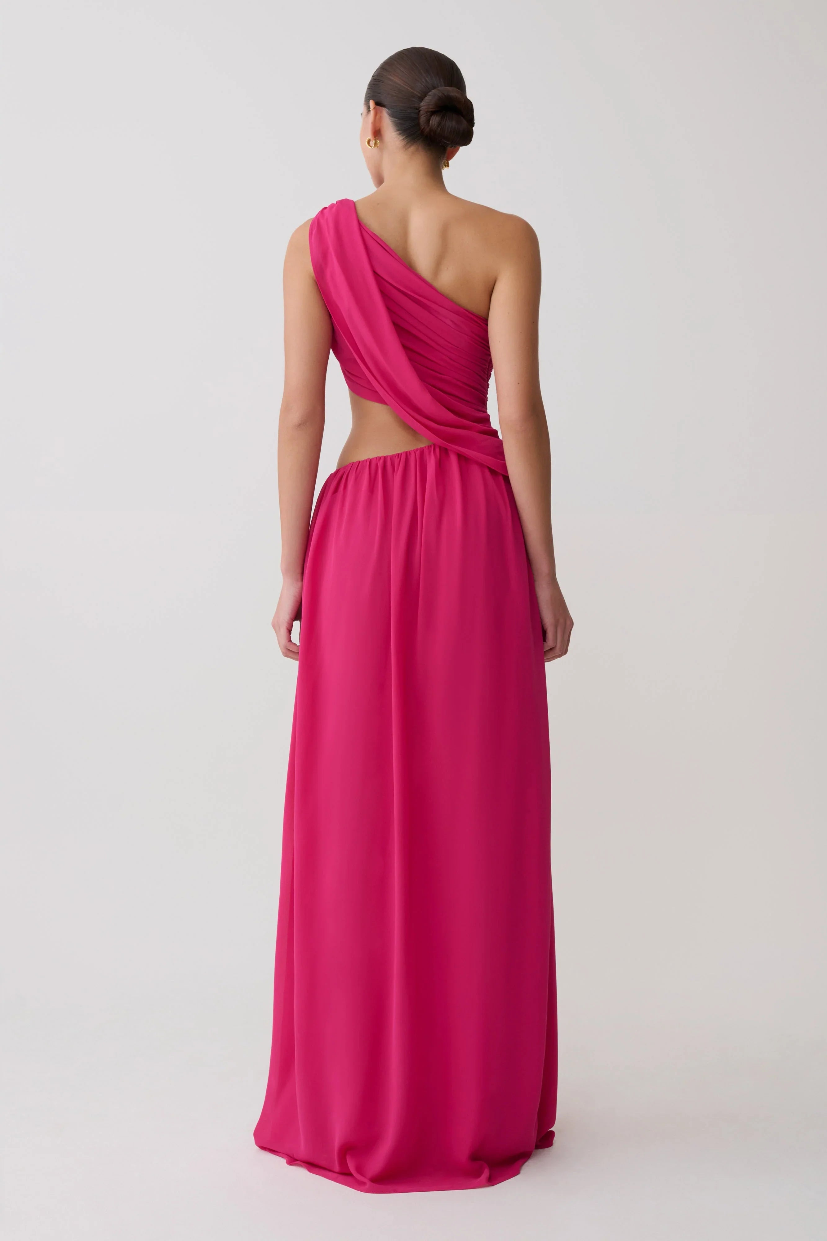 Aria Chiffon Cut Out Maxi Dress Fuchsia