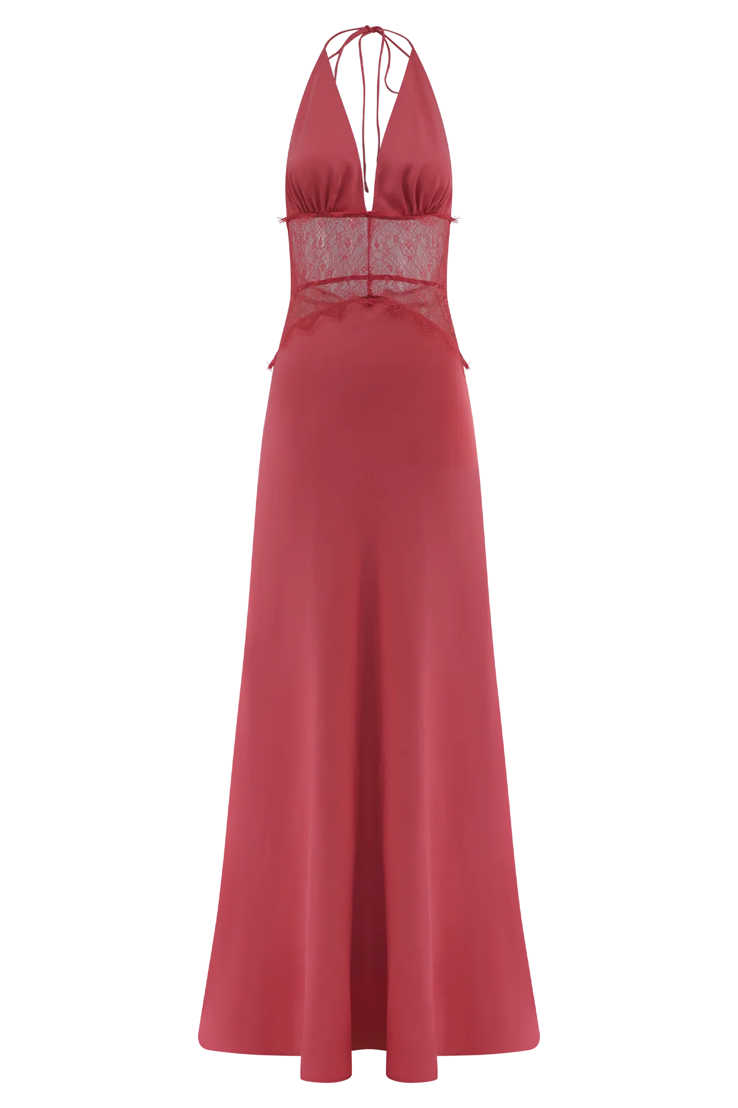 Dinah Lace And Satin Maxi Dress Blush Rose