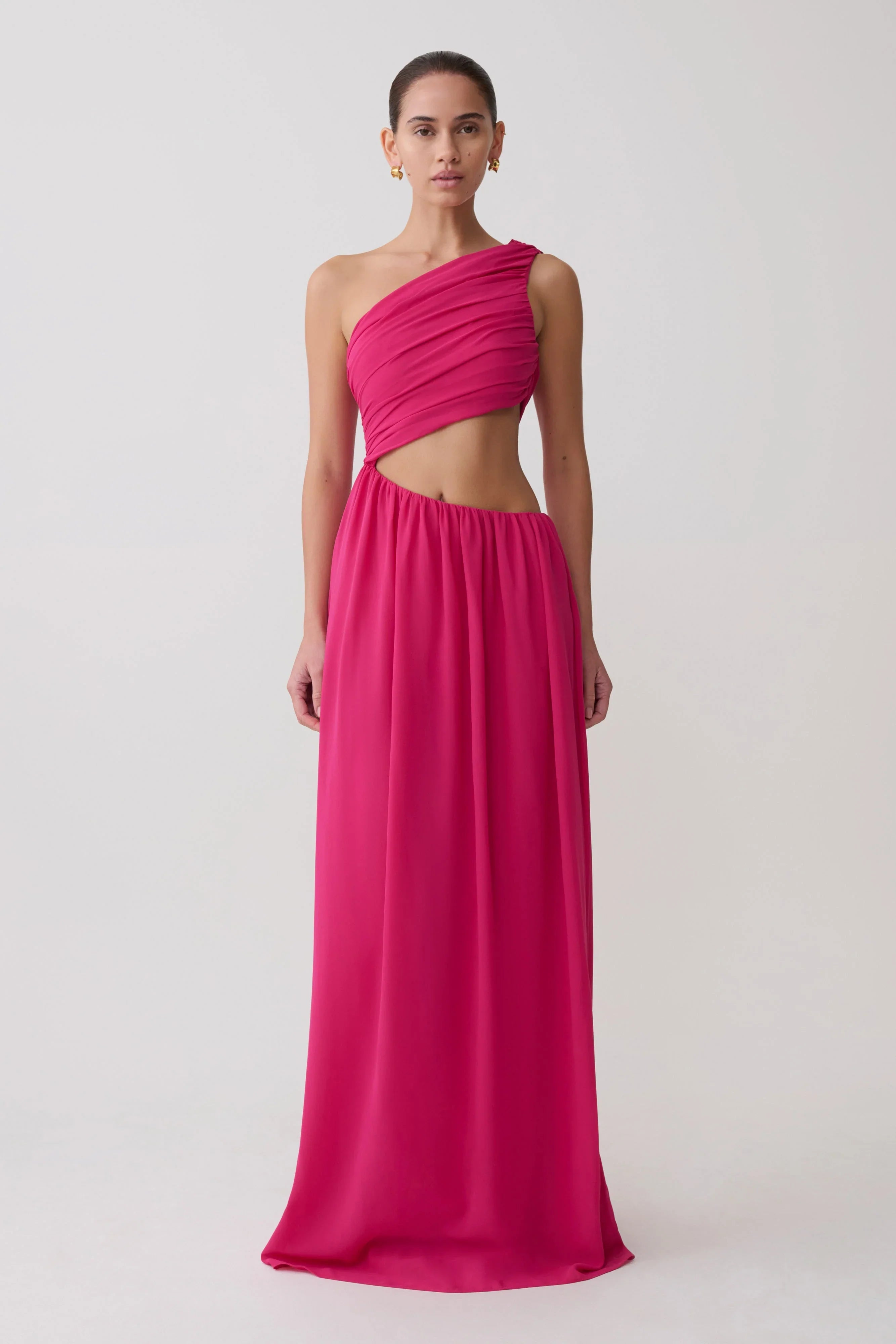 Aria Chiffon Cut Out Maxi Dress Fuchsia