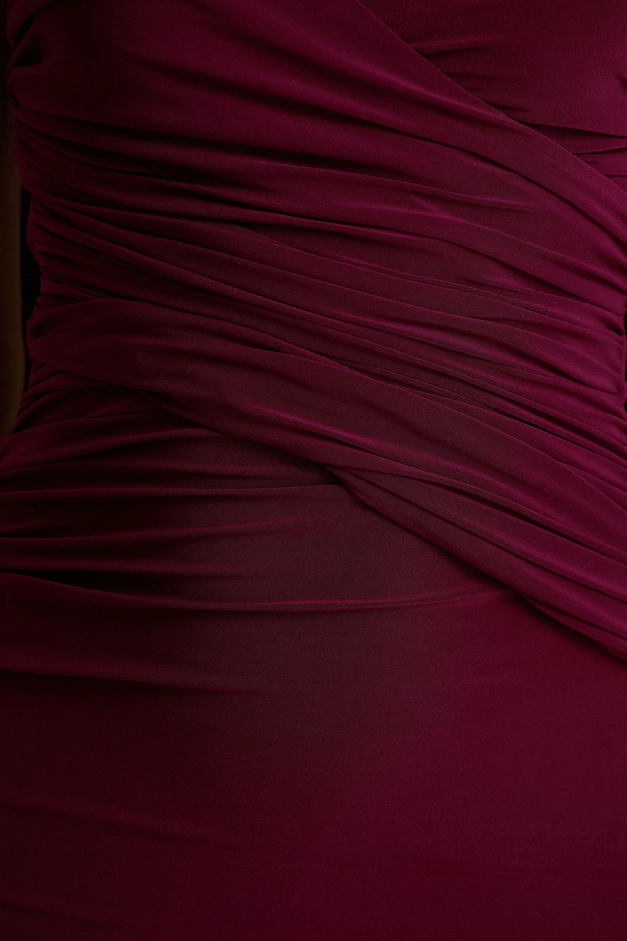 Leila Burgundy Sweetheart Maxi Dress With Scarf