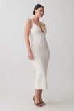 Gia Bandage Knit Midi Dress Ivory