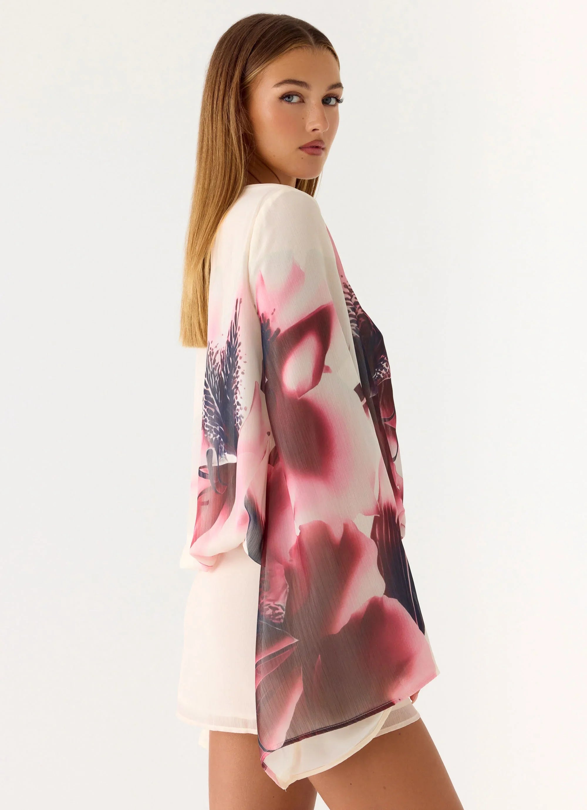 Junia Long Sleeve Mini Dress Velvet Bloom