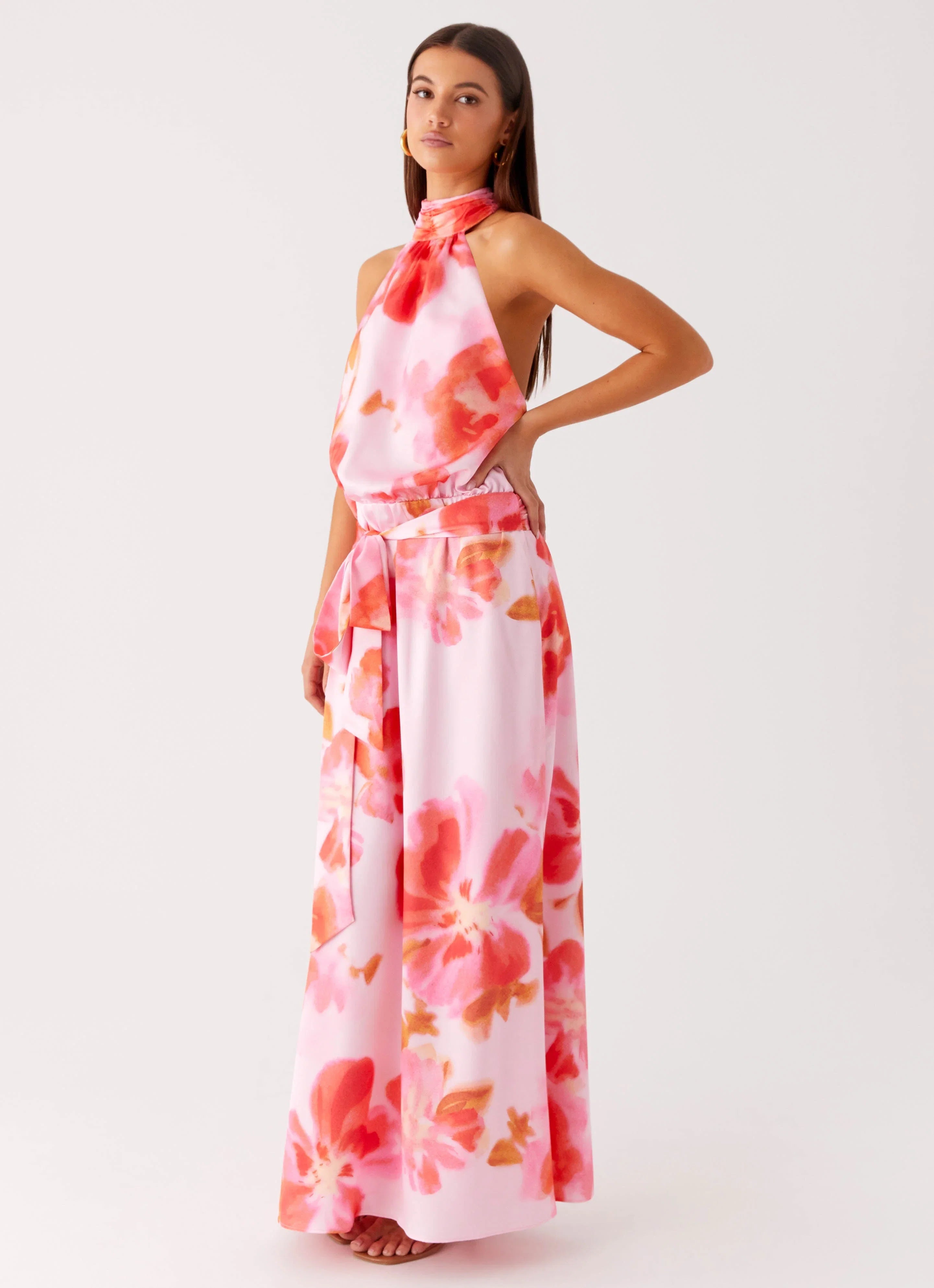 Diablo Backless Maxi Dress Blushing Blossom
